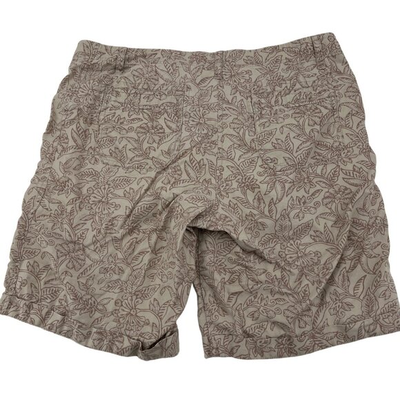 Tommy Bahama Womens Floral Print Cotton Shorts Size 8 Beige & Brown Lightweight - Picture 7 of 7